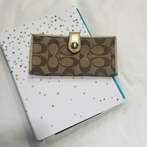 Coach Slim Wallet, Gold Khaki color